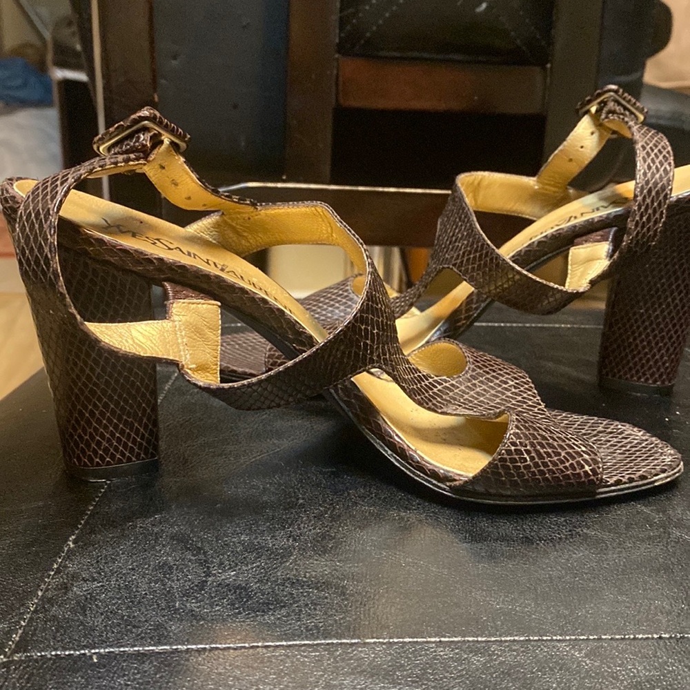 Rare Yves Saint Laurent Snake Embossed Sandals